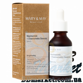 Освітлююча сироватка з ніацинамідом та хеномелесом Mary & May Niacinamide + Chaenomeles Sinensis Serum 30ml