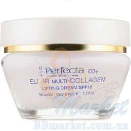 Ліфтинг-крем коригуючий контур обличчя для віку 60+ PERFECTA Elixir Multi-Collagen Cream Lifting 60+ 50ml