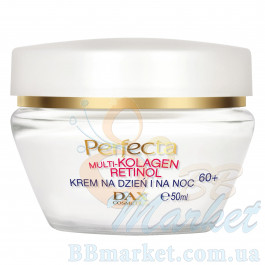 Ліфтинг-крем для обличчя розгладжуючий зморшки для віку 60+ PERFECTA Multi-Collagen Retinol Cream Day and Night 60+ 50ml
