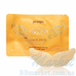 Гидрогелевая маска для шеи с золотом PETITFEE Hydrogel Angel Wings Gold Neck Pack 10g