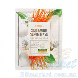 Маска для лица с протеинами шелка PETITFEE Silk Amino Serum Mask 25g